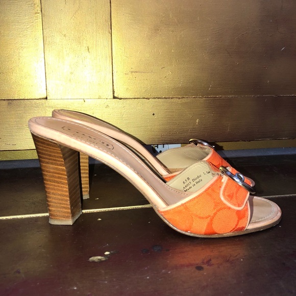 Coach Shoes - Coach Orange Diedre Heels size 8.5